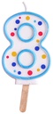 Velas para Tartas Azul Número 8 PME