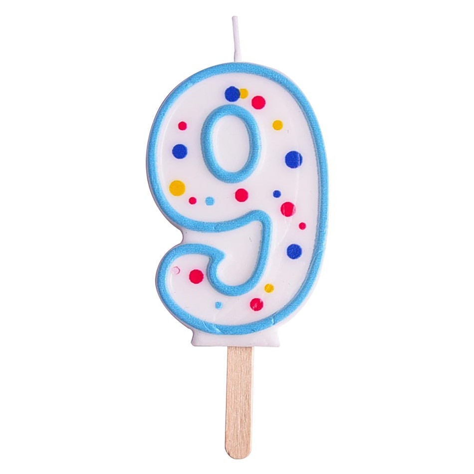 Velas para tartas azul número 9 PME