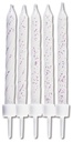 Velas para Tartas Blancas con Purpurina 10ud Städter