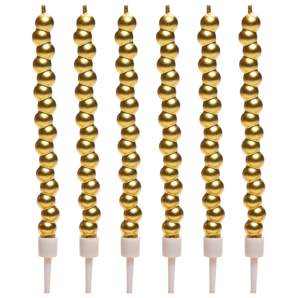 Velas para tartas burbuja dorada 6ud Dekora