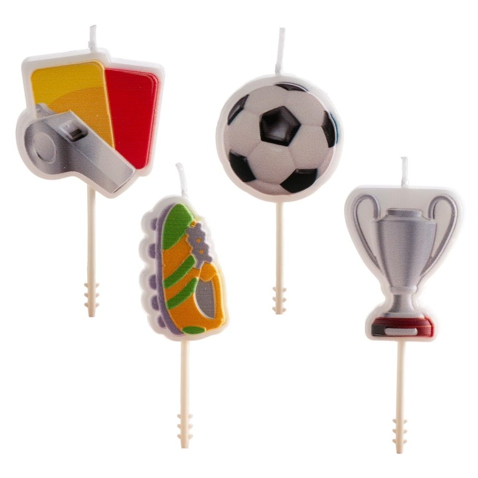 Velas para tartas de futbol 4ud Dekora