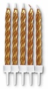 Velas para tartas doradas 10ud Städter