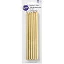 Velas para tartas doradas alargadas 14cm, 12ud Wilton