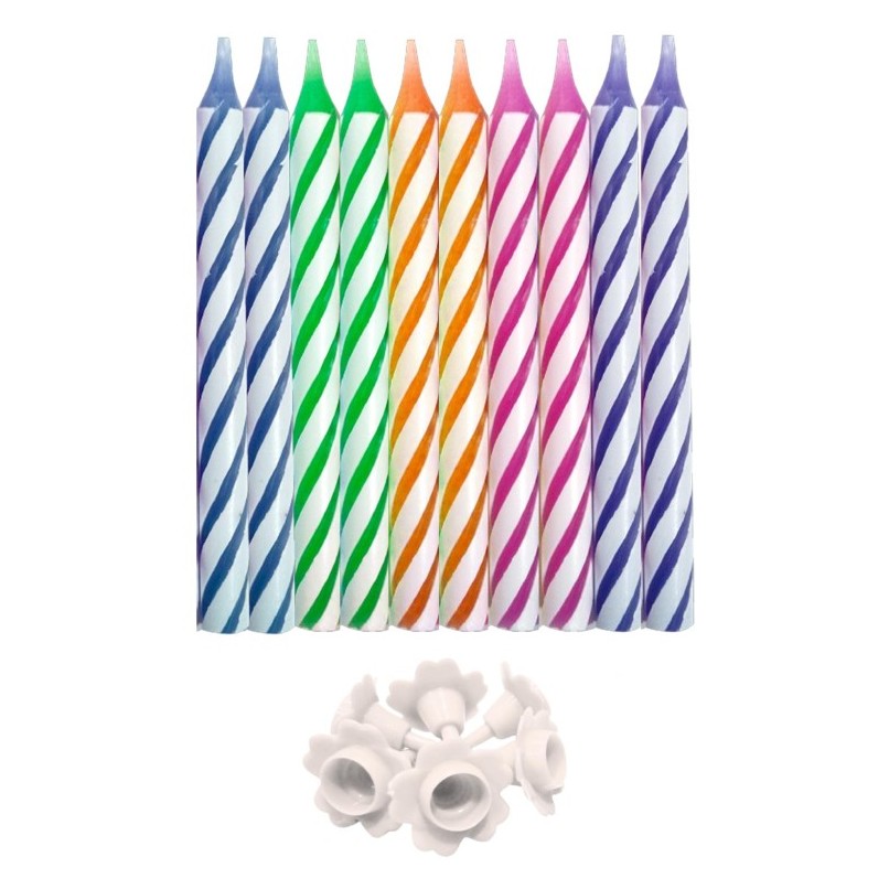 Velas para tartas mágicas, no se apagan 10ud Dekora