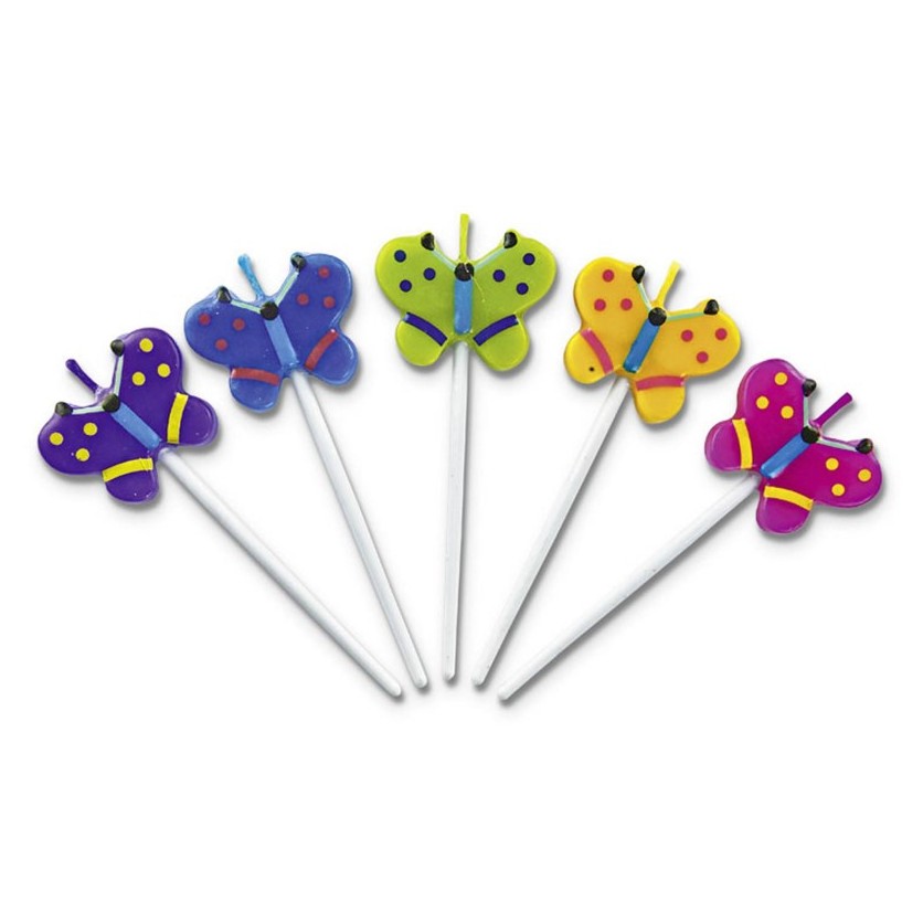 Velas para tartas mariposas 5ud Städter