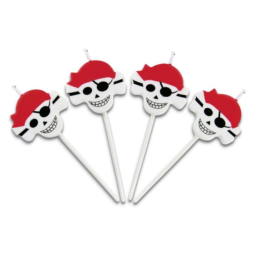 Velas para tartas piratas 4ud Städter