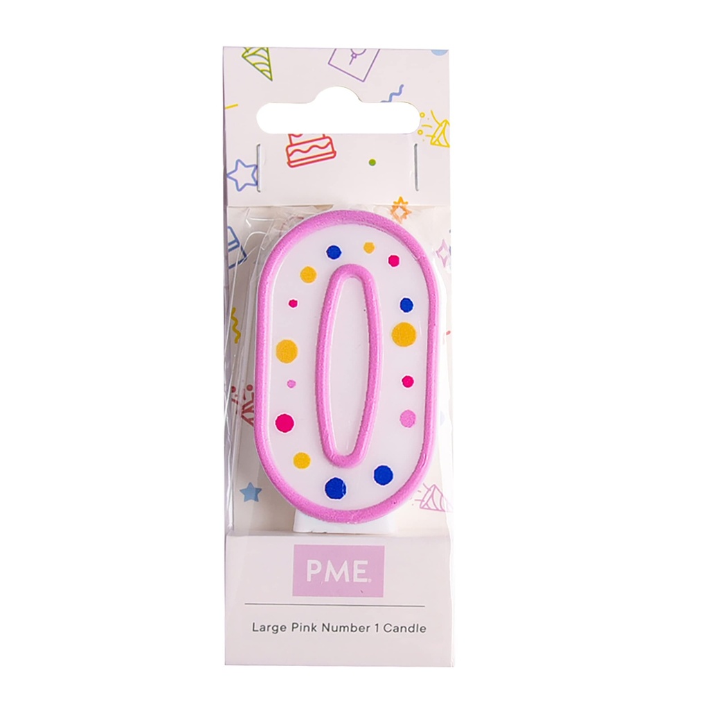 Velas para Tartas Rosa Número 0 PME