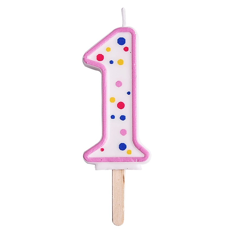 Velas para tartas rosa número 1 PME
