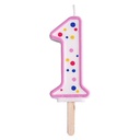 Velas para tartas rosa número 1 PME