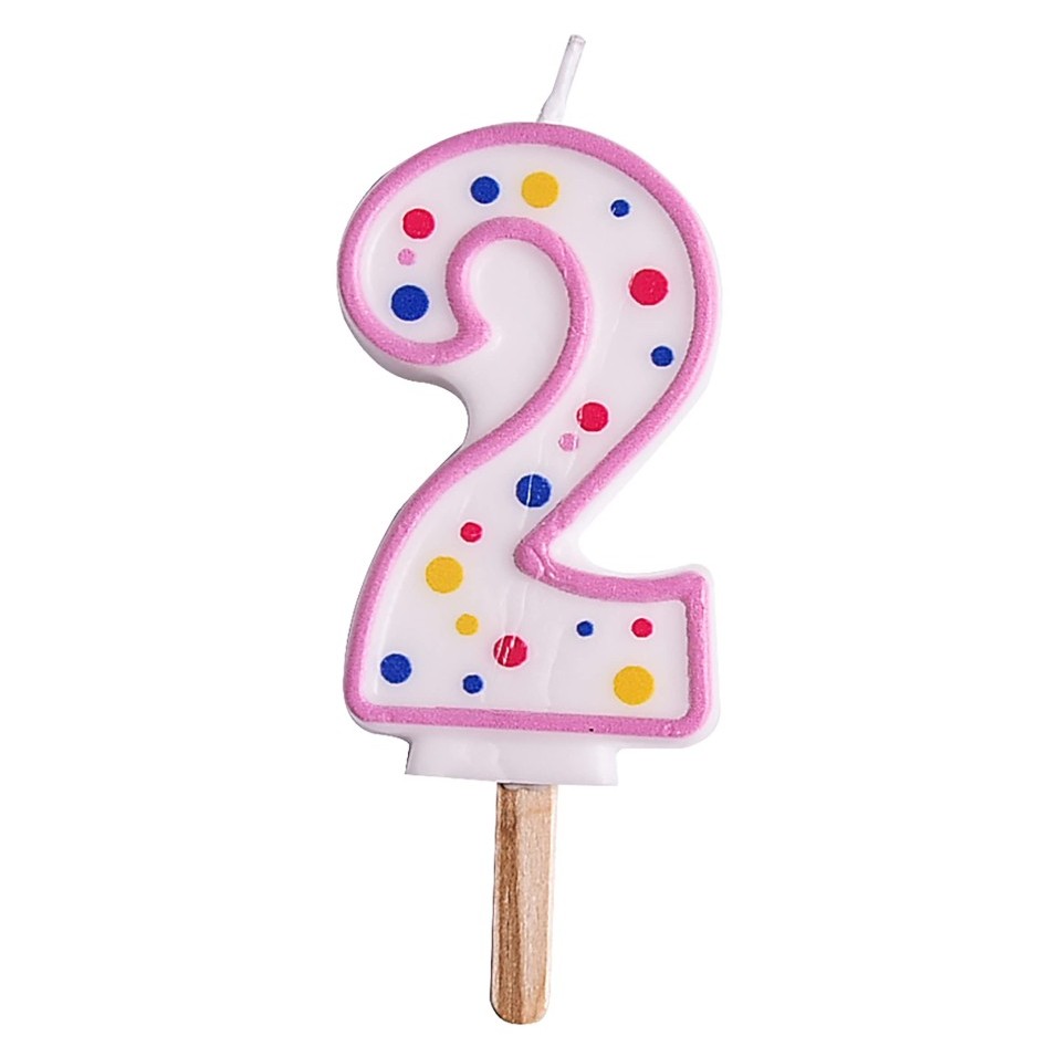 Velas para tartas rosa número 2 PME