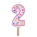 Velas para tartas rosa número 2 PME