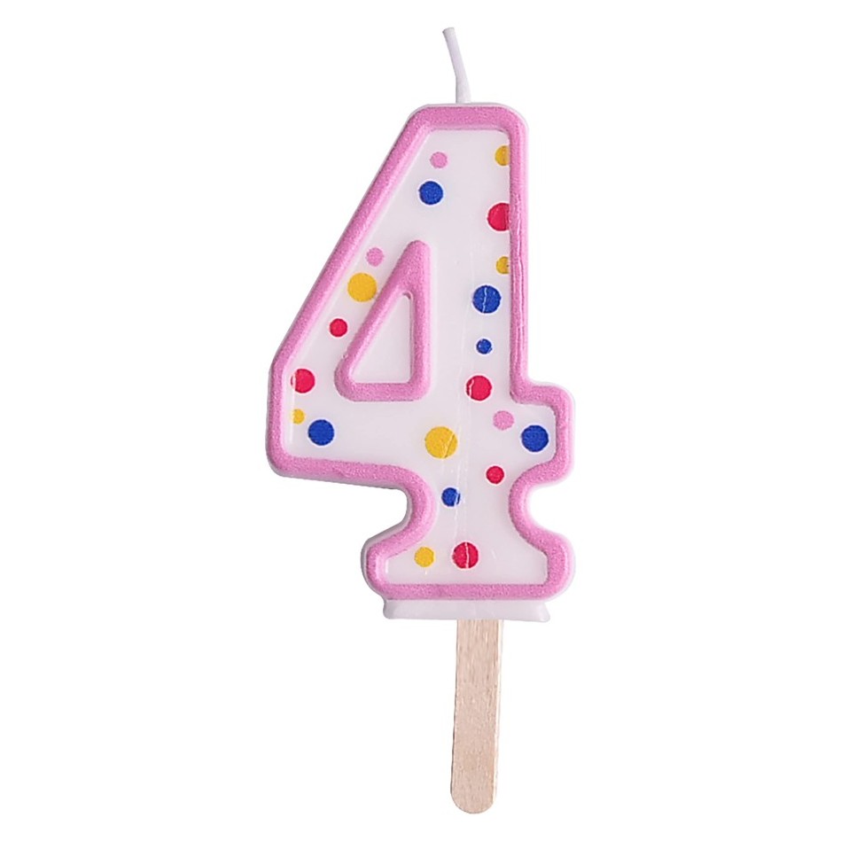 Velas para tartas rosa número 4 PME