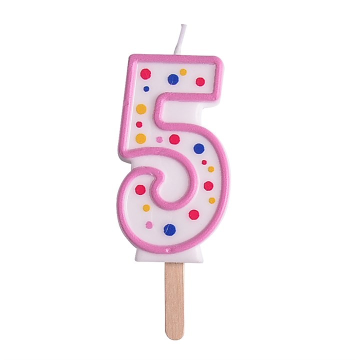 Velas para tartas rosa número 5 PME