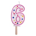 Velas para tartas rosa número 6 PME