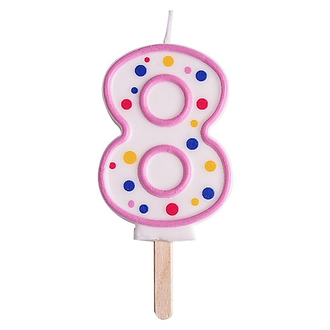 Velas para tartas rosa número 8 PME