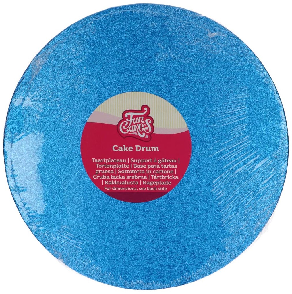 Base Redonda Gruesa para Tartas 25cm Azul, Funcakes