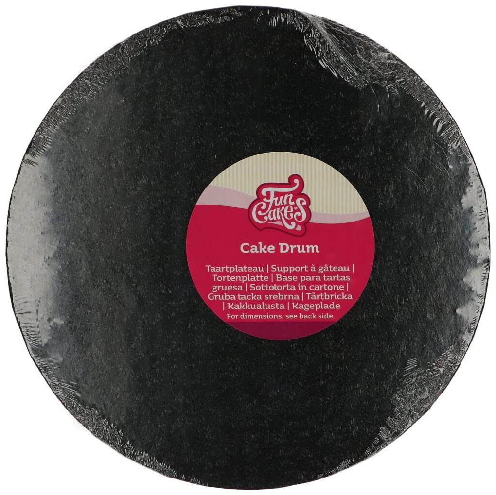 Base Redonda Gruesa para Tartas 25cm Negra Funcakes