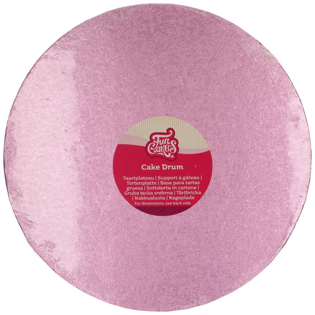 Base Redonda Gruesa para Tartas 30,5cm Rosa Clarito Funcakes