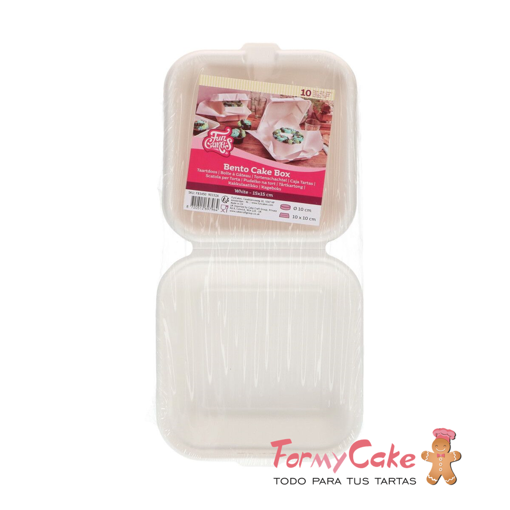 Caja Blanca Bento Cakes 20,8x22,1cm 10uds Funcakes