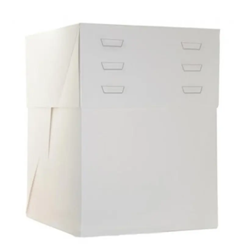 Caja blanca para tartas altura regulable 40x40x20 a 30cm Azucren