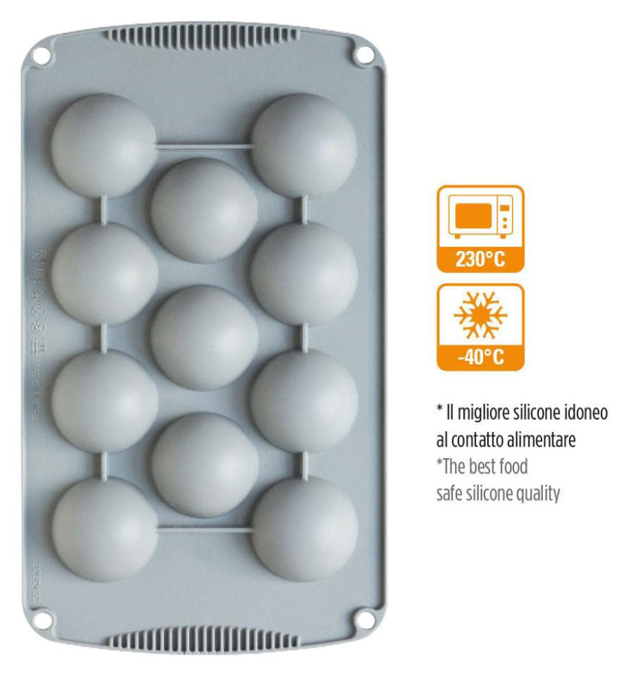 Molde De Silicona Semiesfera 11uds 50x25H MM Decora