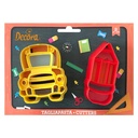 Kit 2 cortadores autobús y lápiz Decora