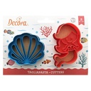 Kit 2 cortadores sirena y concha Decora