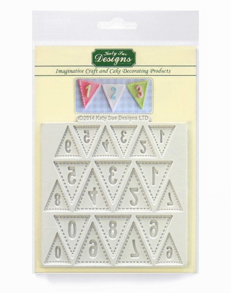 Molde de silicona banderitas de números de Katy Sue