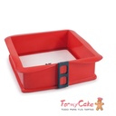Molde desmontable cuadrado con base de cristal 21cm IBILI