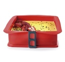 Molde desmontable cuadrado con base de cristal 21cm IBILI