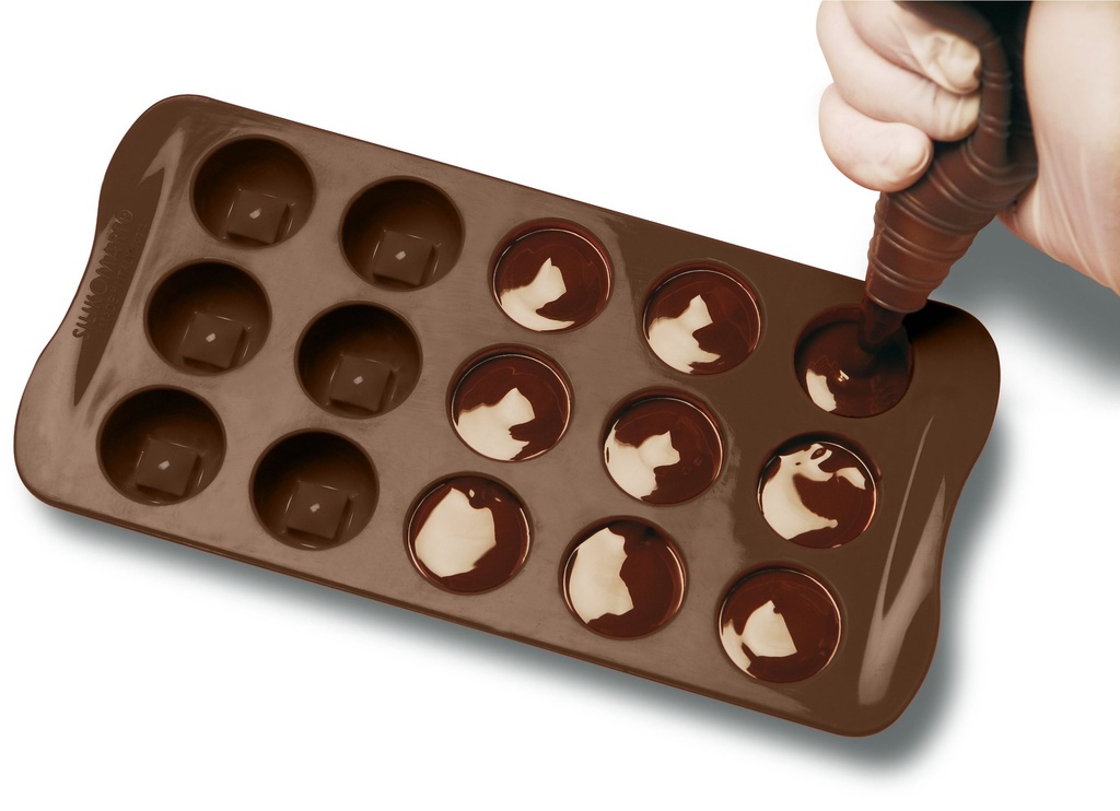 Molde silicona 12 dinosaurios de chocolate SILIKOMART