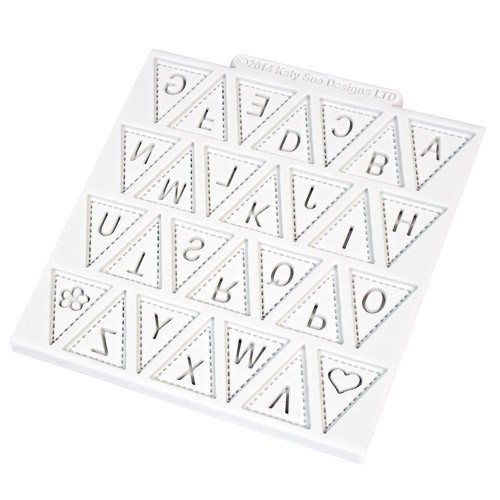 Molde silicona banderitas de letras katy SUE
