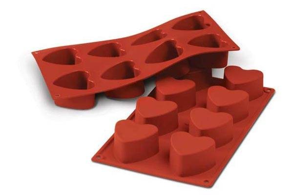 Molde silicona corazones silikomart