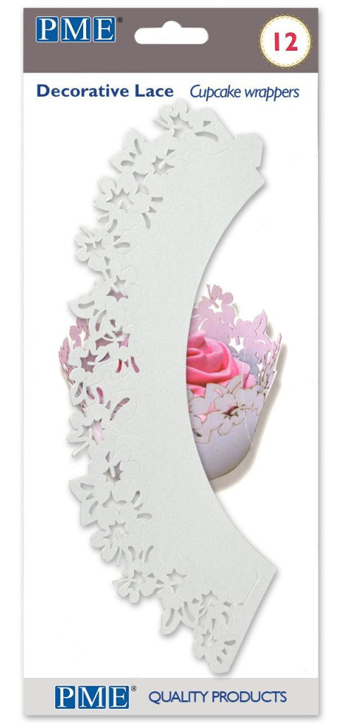 Wrappers 12ud flores blancas PME