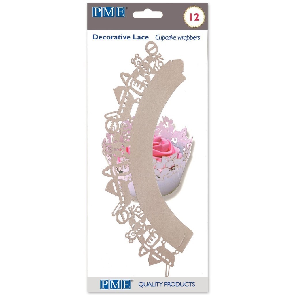 Wrappers 12ud bebé rosa PME