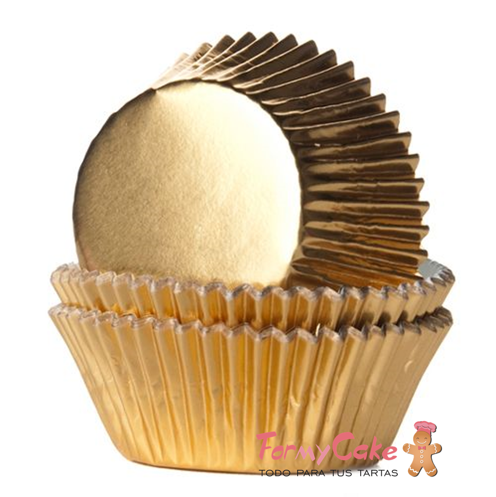 Cápsulas cupcakes oro metalizadas 24ud house of MARIE