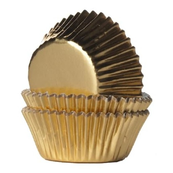 Minicápsulas cupcakes dorada metalizada 36ud House Of Marie