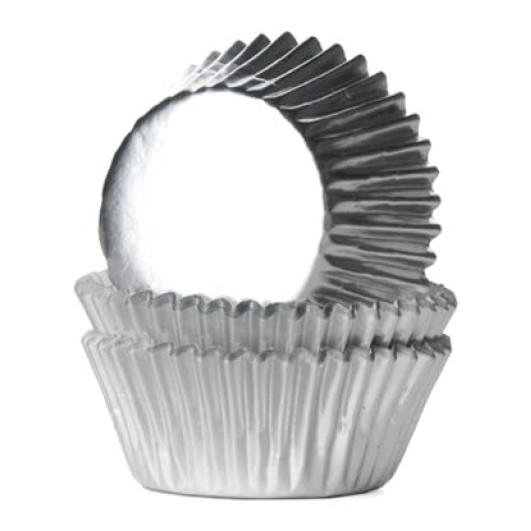 Minicápsulas cupcakes plateada metalizada 36ud House Of Marie