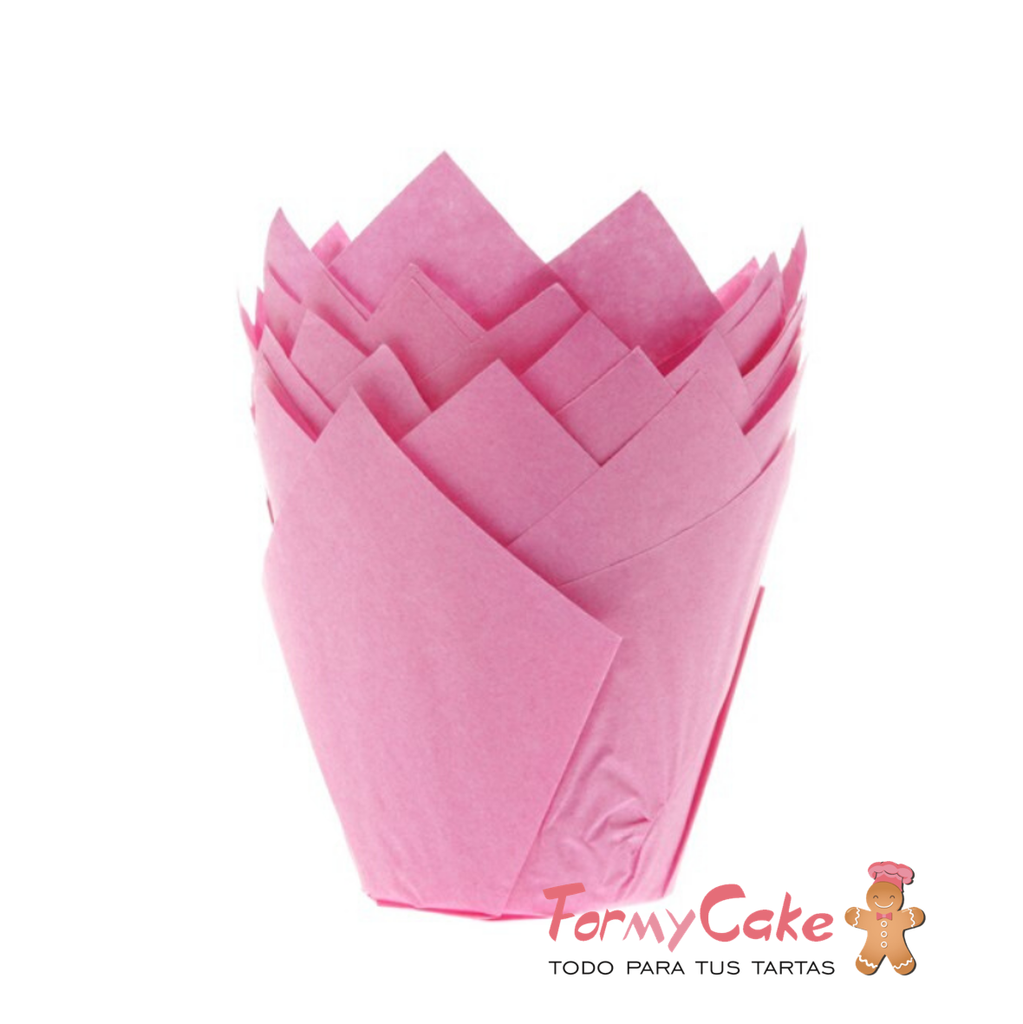 Capsulas para muffin rosa 24ud PASTKOLOR