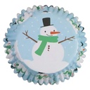 Cápsulas cupcakes metalizadas muñeco de nieve 30ud PME