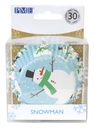 Cápsulas cupcakes metalizadas muñeco de nieve 30ud PME