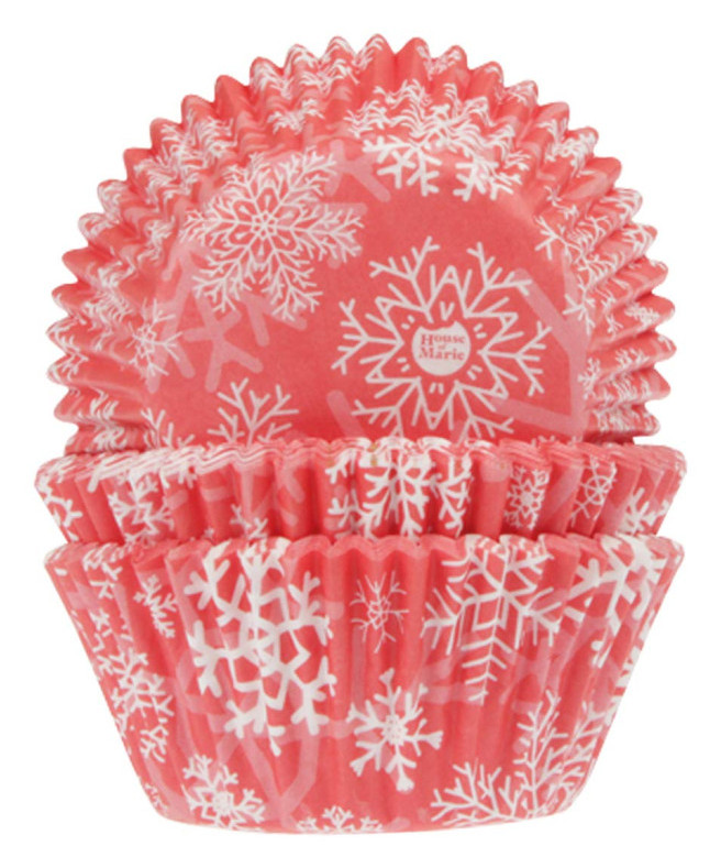 Cápsulas cupcakes copo de nieve rojo 50ud house of MARIE