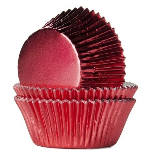 Cápsulas cupcakes rojas metalizadas 24ud House Of Marie