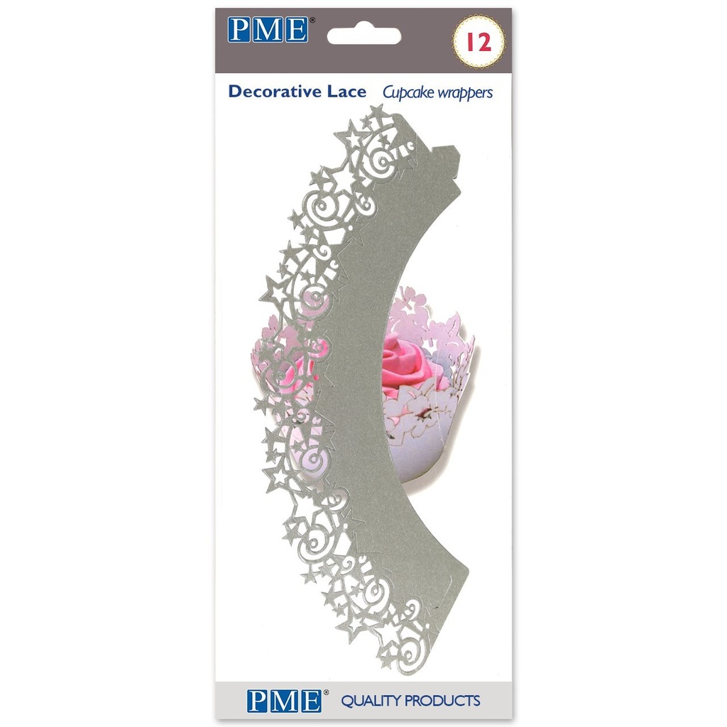 Wrappers 12ud estrellas plateadas PME