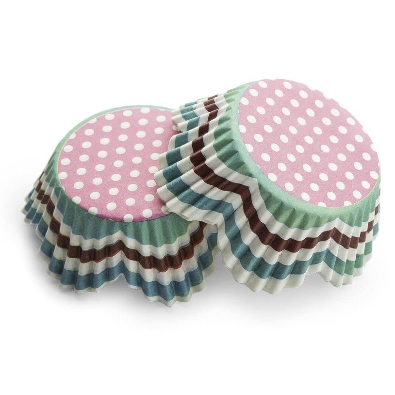 Capsulas para cupcake rosa lunares 50ud PASTKOLOR