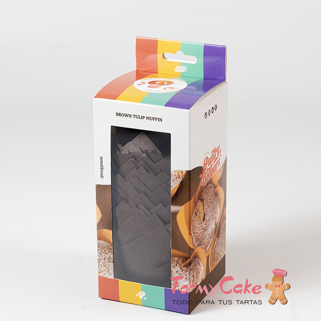 Tulipas muffins marrones 50ud pastry COLOURS