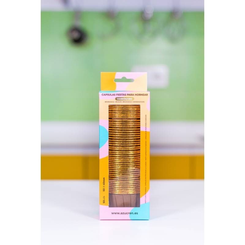 Cápsulas rigidas marrón-oro 50ud AZUCREN