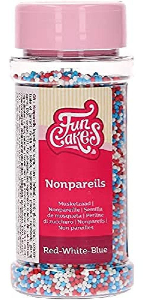 Nonpareils azules blancos y rojos 80gr FUNCAKES