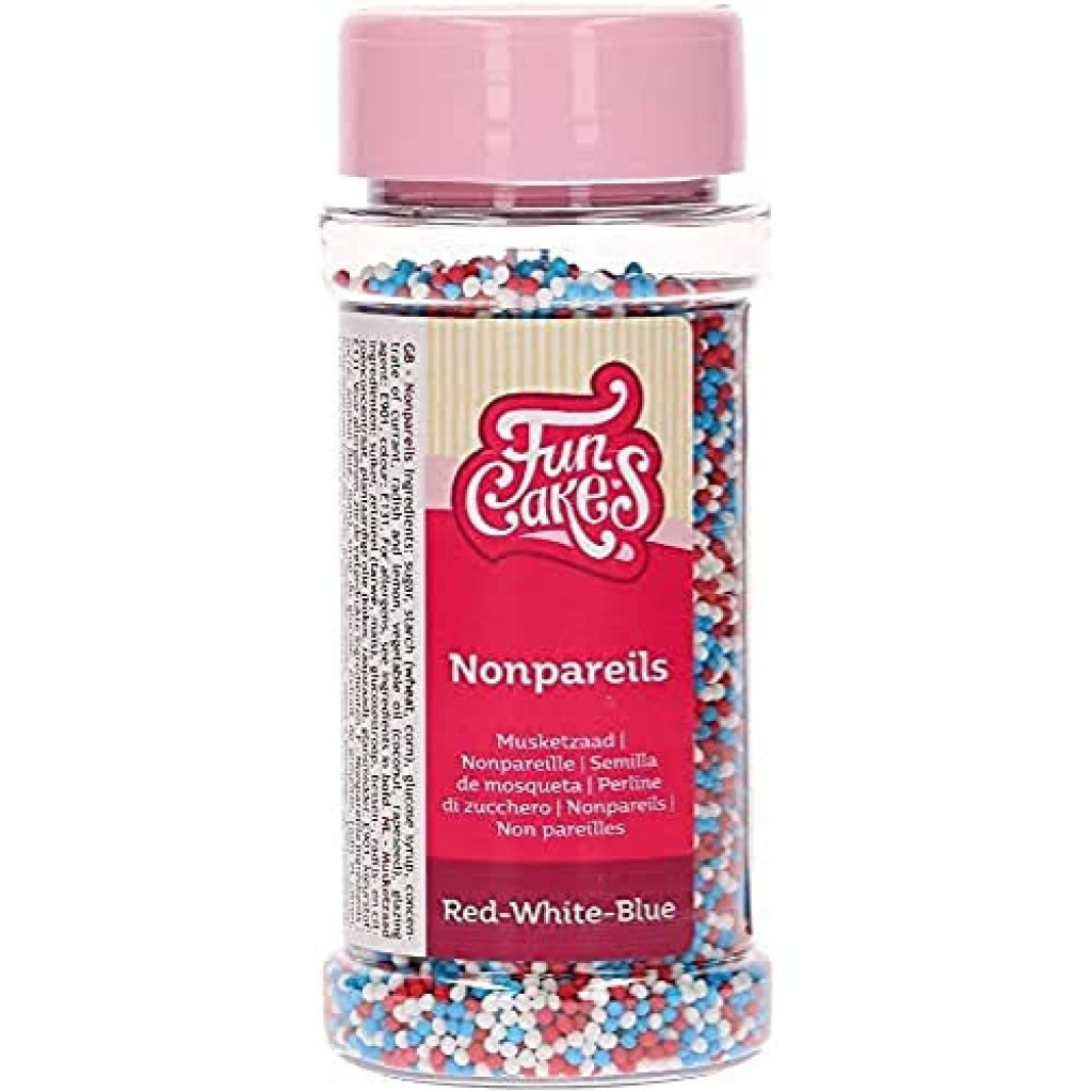 Nonpareils azules blancos y rojos 80gr FUNCAKES