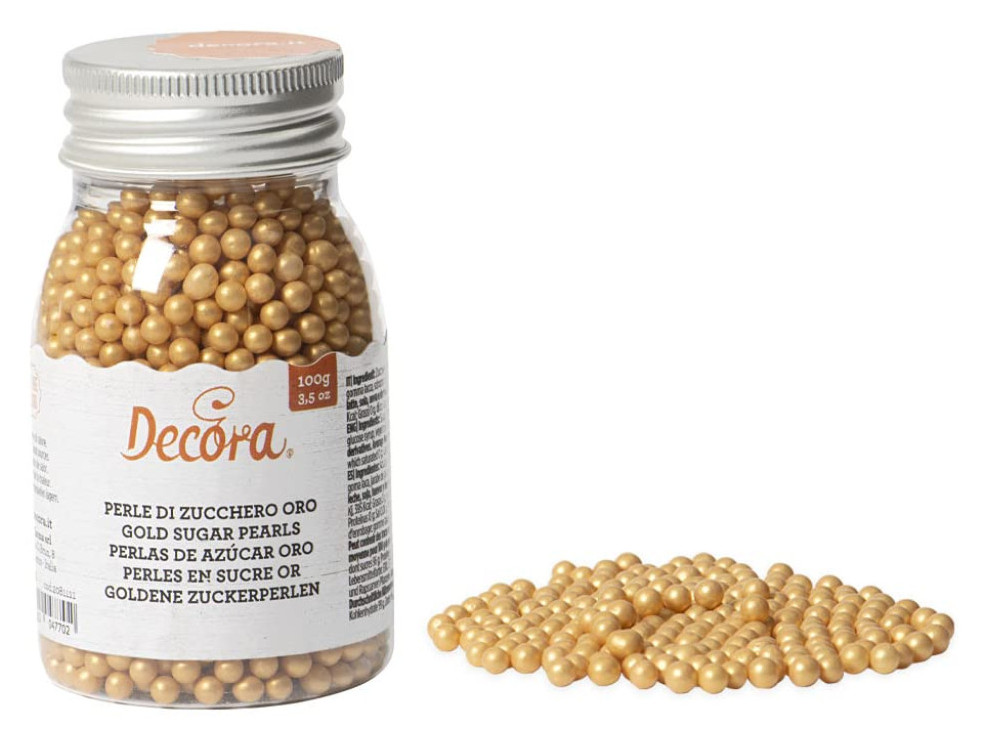 Perlas doradas 100gr DECORA
